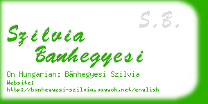 szilvia banhegyesi business card